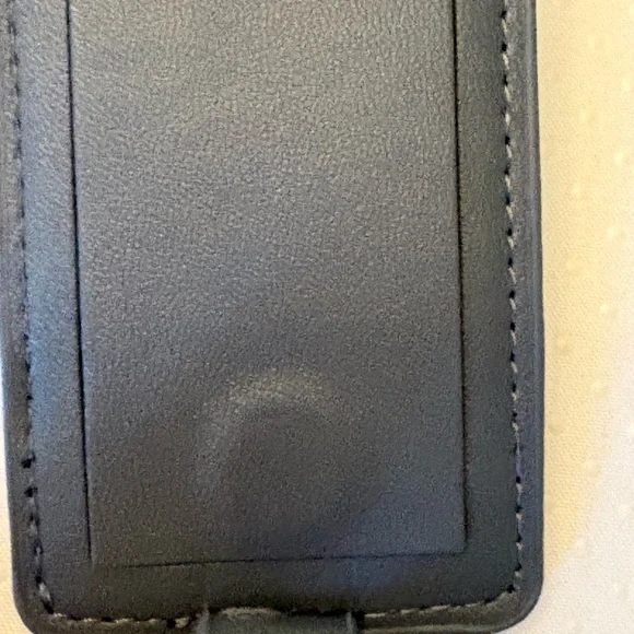 Versace Gray Leather Medusa Keychain Tag with Gold Tone Medallion - Picture 7 of 8